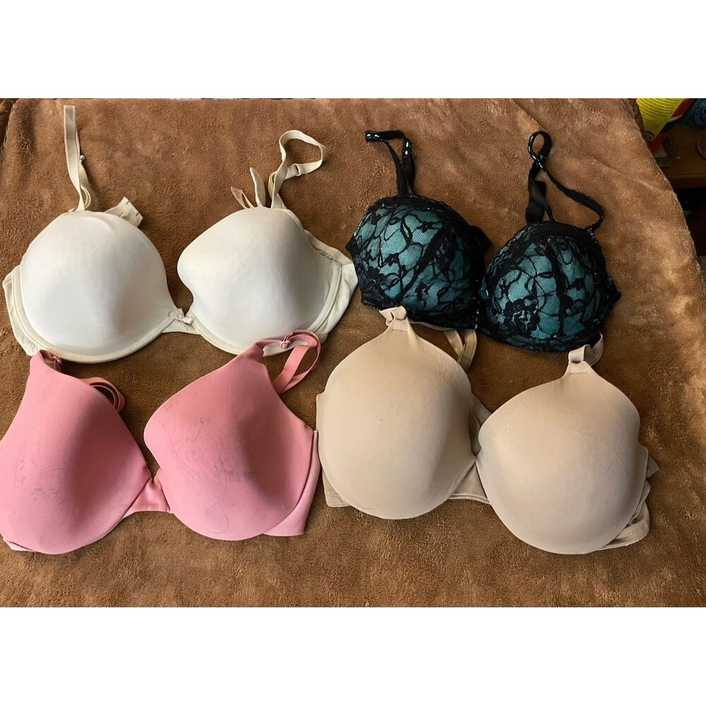 4 Well Worn Bras For Sewing Craft Repurpose Womens Large Underwear Art 36C- 34D